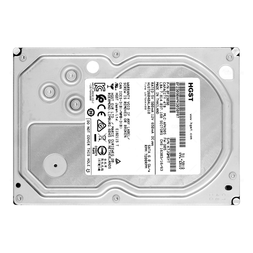 HUS726040ALA610 HITACHI HDD 4TB 7.2K SATA 6G 128MB CACHE 3.5" LFF